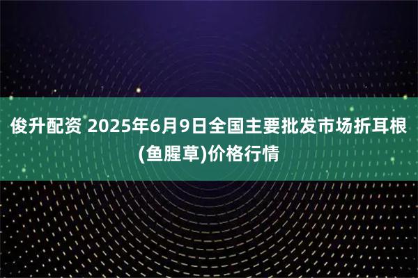 俊升配资 2025年6月9日全国主要批发市场折耳根(鱼腥草)价格行情