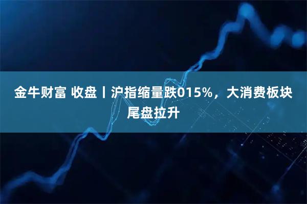 金牛财富 收盘丨沪指缩量跌015%，大消费板块尾盘拉升